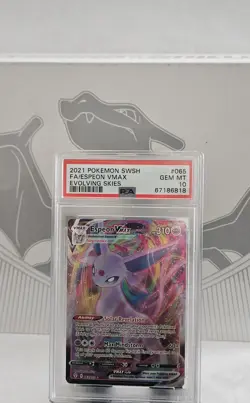 Pokemon 2021 Evolving Skies Full Art ESPEON Vmax #065 PSA 10 Gem Mint RARE - Image 1