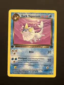 Pokemon Dark Vaporeon Team Rocket 45/82 1st Edition 60 HP Uncommon English - Image 1