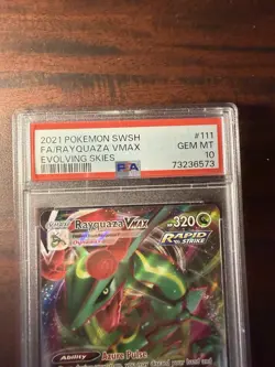 Pokemon Sword and Shield Evolving Skies Rayquaza Vmax PSA 10 GEM MINT - Image 2
