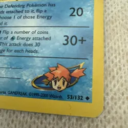 2000 Pokemon Gym Heroes Misty's Poliwhirl 53/132 Uncommon WOTC Vintage - Image 3