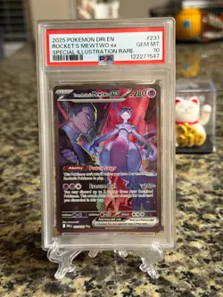 Pokemon 2025 Team Rocket's Mewtwo ex 231/182 SIR Destined Rivals GEM MT PSA 10 - Image 1