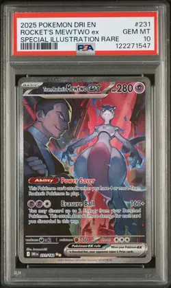 Pokemon 2025 Team Rocket's Mewtwo ex 231/182 SIR Destined Rivals GEM MT PSA 10 - Image 3