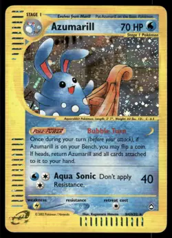 *FRI NIGHT* Azumarill H04/H32 Holo Aquapolis Holo Rare - Image 1
