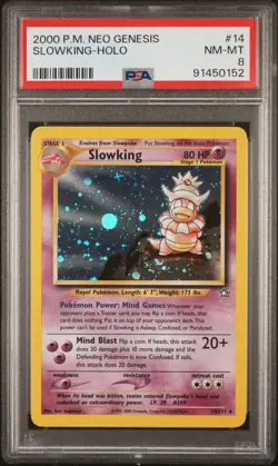 2000 Pokemon Neo Genesis - Slowking Holo 14/111 PSA 8 - Image 1
