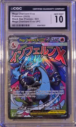 2025 Pokemon Black Star Promo Mega Charizard X ex #023 CGC 10 Gem Mint - Image 1