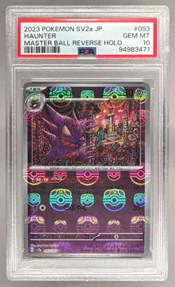 2023 Pokemon Scarlet Violet 151 Japanese 093 Haunter Reverse Master Ball PSA 10 - Image 1