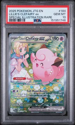 2025 Pokemon JTG En #184 Lillie's Clefairy ex Special Illustration Rare PSA 10 - Image 2