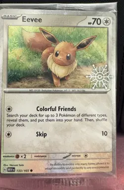 Eevee 133/165 SEALED Pokemon Holiday Calendar 2025 Festive Stamp Snowflake - Image 1