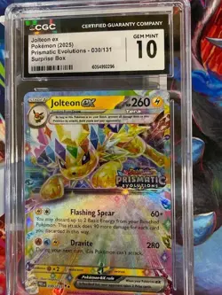 CGC 10 Jolteon EX 030/131 Prismatic Evolutions Stamped Surprise Box Pokemon TCG - Image 1