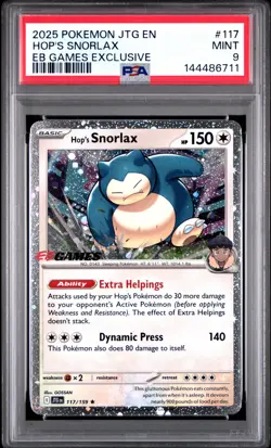 PSA 9 Hop's Snorlax 117/159 EB Games Exclusive Promo Journey Together Pokemon - Image 1