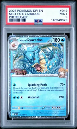 PSA 9 Misty's Gyarados 049/182 Pre-Release Destined Rivals Pokemon - Image 1