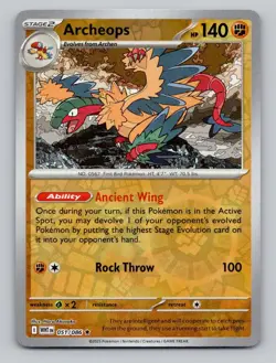 Reverse Holo Archeops 051/086 Rare White Flare Pokemon - Image 1