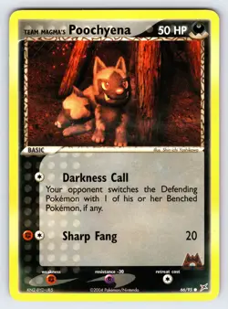 Team Magma's Poochyena 66/95 EX Team Magma Vs. Team Aqua Pokemon Card - Nm/Vlp - Image 1