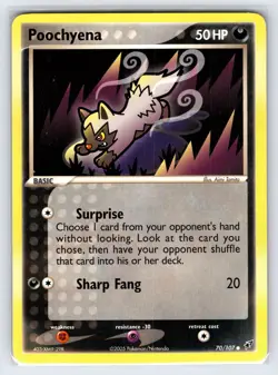 Poochyena 70/107 2005 EX Deoxys Pokemon Card Common - Vlp - Image 1