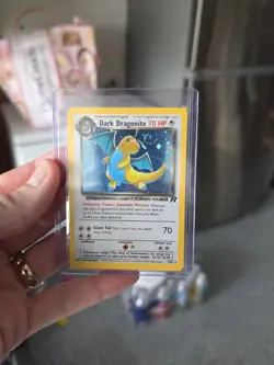 Dark Dragonite 5/82 Holo Team Rocket WOTC Pokemon Card MP w/ Holo Swirl - Image 2