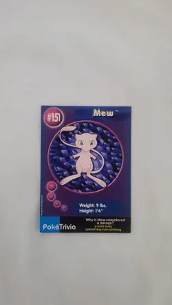 Mew #151 Pokemon 1999 TCG Burger King Promo PokeTriva Card. - Image 1