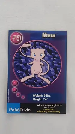 Mew #151 Pokemon 1999 TCG Burger King Promo PokeTriva Card. - Image 4
