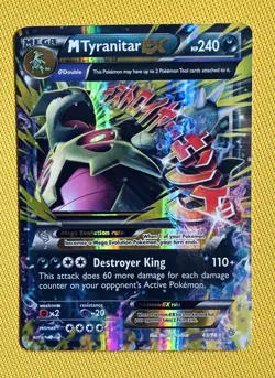 Mega M Tyranitar EX Ancient Origins XY 43/98 Holo Ultra Rare Pokemon Card 2015 - Image 2