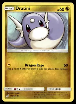 Dratini 116/181 Pokemon Card Team Up Common 60 HP Lightly Played GS - Image 1