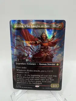 Alesha, Who Laughs at Fate (Borderless) (Mana Foil) Foundations Foil - Image 1
