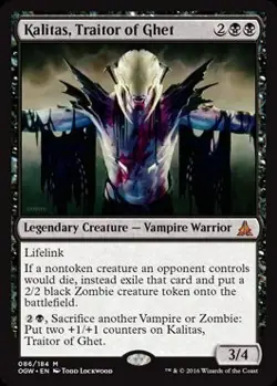 1x Kalitas, Traitor of Ghet Moderate Play, English Oath of the Gatewatch MTG Mag - Image 1