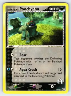 Team Aqua's Poochyena 55/95 EX Team Magma Vs. Team Aqua Pokemon Card Common - Nm - Image 1