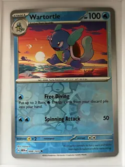 Wartortle 008/165 Uncommon 151 Pokemon Reverse Holo Near Mint - Image 1