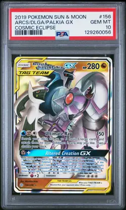 POKEMON COSMIC ECLIPSE ARCEUS DIALGA PALKIA GX #156 PSA 10 GEM MINT #129260056 - Image 1