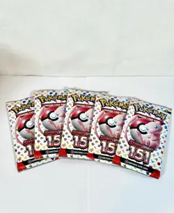 Lot Of 5 Pokemon Scarlet & Violet 151 English Booster Packs Factory Sealed 2023 - Image 1