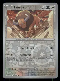 Tauros Reverse Holo - Destined Rivals #152/182 - Common - Pokemon TCG - NM - Image 1