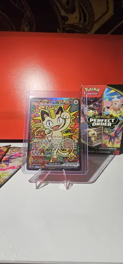 Pokemon TCG Meowth EX 121/88 SIR Special Illustration Rare Perfect Order - Image 1