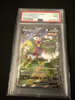 2021 POKEMON SWORD & SHIELD CHILLING REIGN #185 FULL ART/TORNADUS V PSA 9 - Image 1