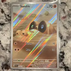 Pokemon Sandile SV01 Scarlet & Violet Illustration Rare Holo 216/198 Basic 70 HP - Image 1