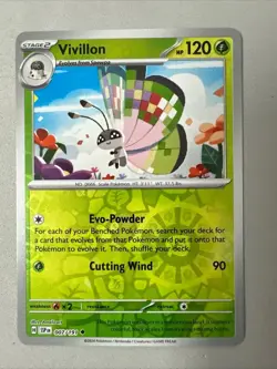 Pokemon TCG * SV Surging Sparks * 007/191 Vivillon Uncommon * REVERSE HOLO * NM - Image 1