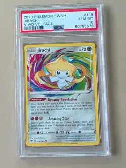 2020 Pokemon Vivid Voltage Jirachi 119/185 Amazing Rare Graded PSA 10 GEM MINT - Image 3