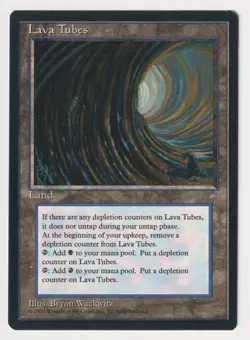 Dark Print Lava Tubes LP Ice Age 1995 WOTC MTG Magic Misprint Reserved List Rare - Image 1