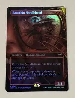 MTG Razorkin Needlehead (Borderless) Duskmourn: House of Horror FOIL LP - Image 1