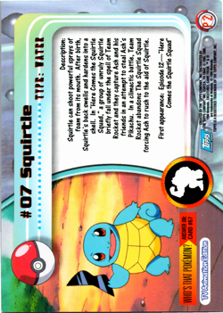 topps Pokemon TV Animation Edition UK JUMBO Promo #7 Squirtle - Image 3