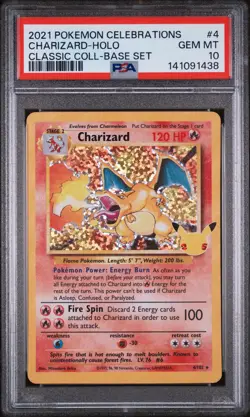 PSA 10 CHARIZARD 4/102 | Classic Collection Celebrations Graded Pokemon Card - Image 1