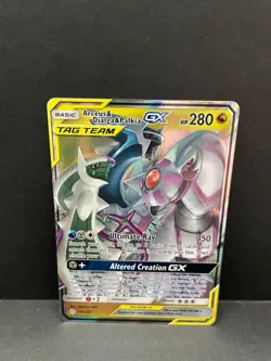 Pokemon TCG Arceus & Dialga & Palkia GX 156/236 Cosmic Eclipse Ultra Rare Card - Image 1
