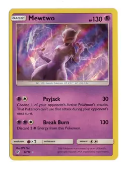 Pokemon Mewtwo 12/18 Detective Pikachu Holo Rare 2019 NM English - Image 1