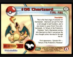 🔥Pokemon Topps Charizard #06 Green Logo TV Animation Rare.NM - Image 2
