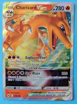 Pokemon TCG Holo Ultra Rare Charizard VSTAR Crown Zenith 019/159 B - Image 1