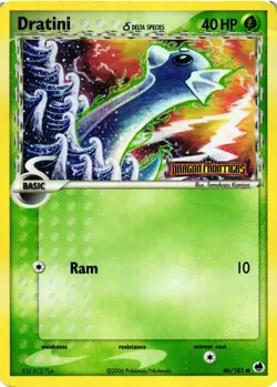 Pokemon TCG Dratini Delta Species 46/101 Dragon Frontiers Reverse Holo DMG - Image 1