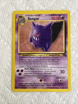 1999 Pokemon Fossil Gengar 20/62 Free Shipping - Image 1