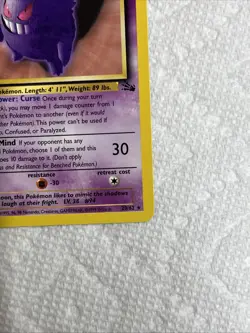 1999 Pokemon Fossil Gengar 20/62 Free Shipping - Image 4