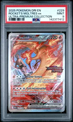 Rocket’s Moltres EX #229 PSA 9 Destined Rivals UPC Stamped promo Pokemon SIR - Image 1