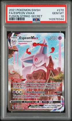 Pokemon Espeon Vmax Fusion Strike Secret Rare Full Alt Art #270 PSA 10 Gem Mint - Image 1