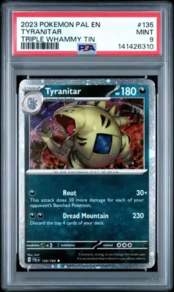 POKEMON- TYRANITAR COSMOS HOLO #135/193 Promo- PSA 9 - Image 1