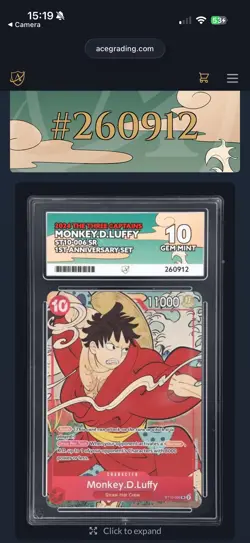 Monkey D Luffy ST10-006 - 1st Anniversary Set One Piece ACE 10 Perfect Subs - Image 3